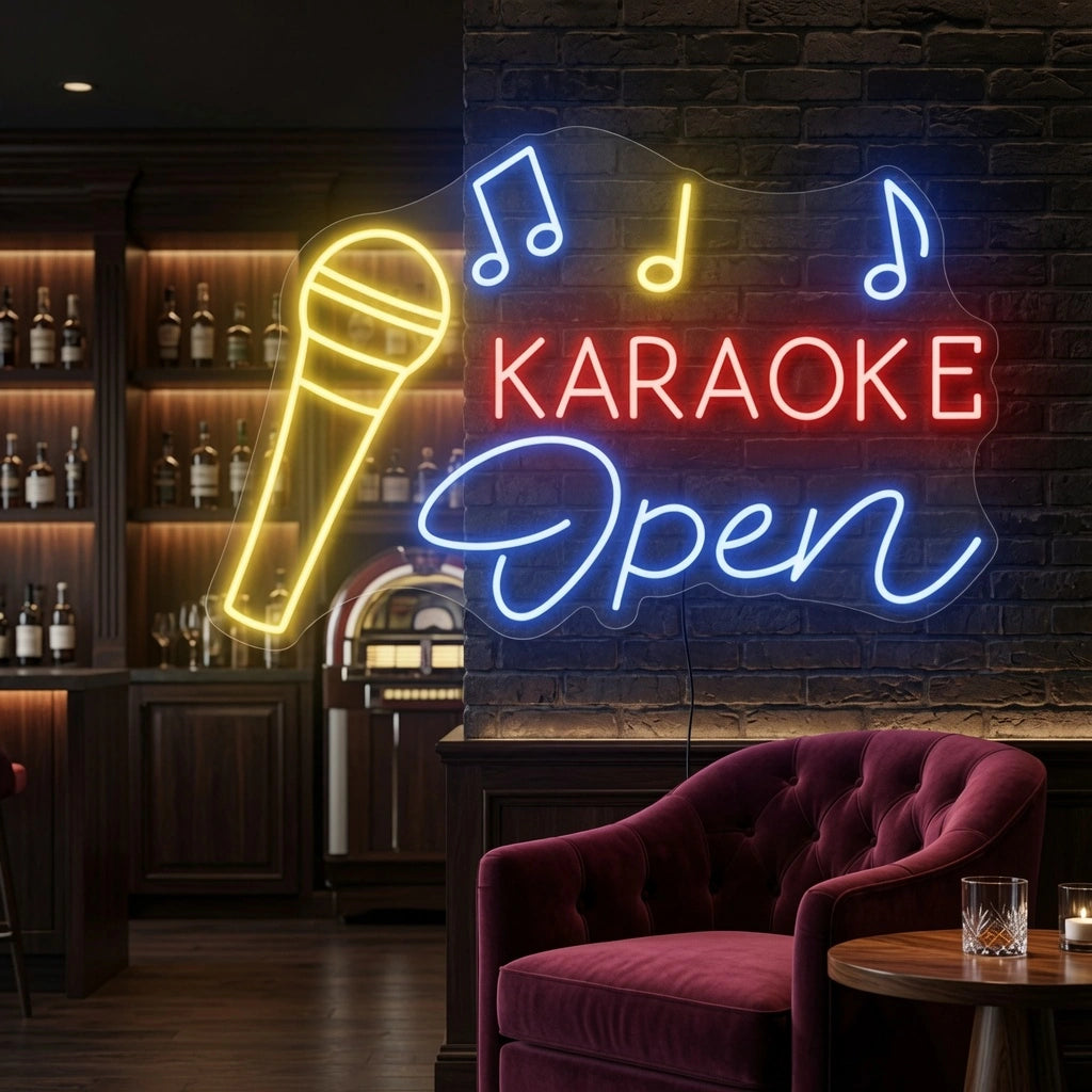 Karaoke Open LED Neon Sign - 02 High-Converting Product Image