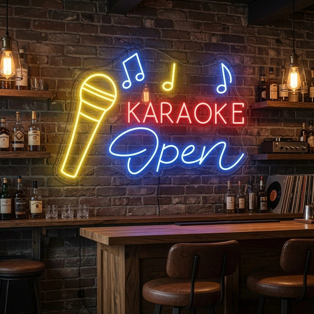 Karaoke Open LED Neon Sign - 03 Real Lifestyle Scene