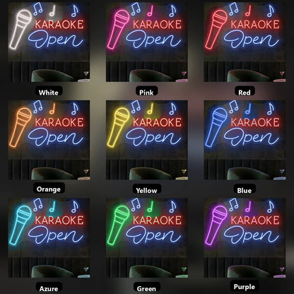 Karaoke Open LED Neon Sign - 05 Color Grid