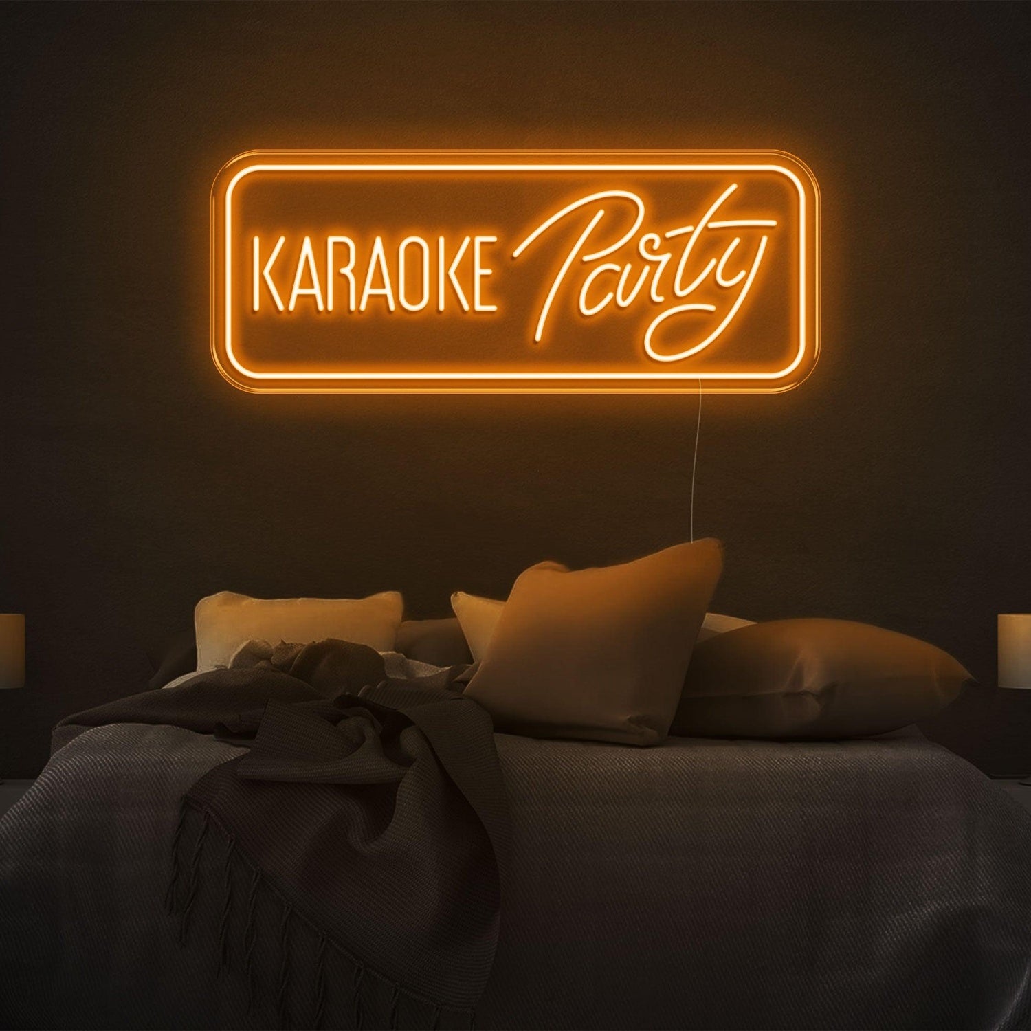 Karaoke Party Bright Yellow Led Neon Sign For Bedroom Home Karaoke Nights | Shineneon