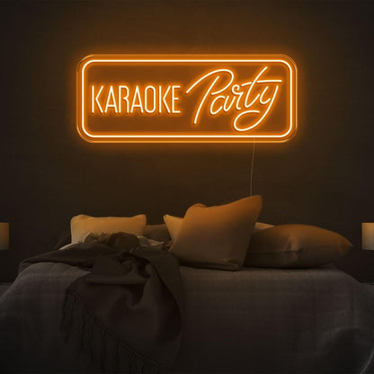 Karaoke Party Bright Yellow Led Neon Sign For Bedroom Home Karaoke Nights | Shineneon