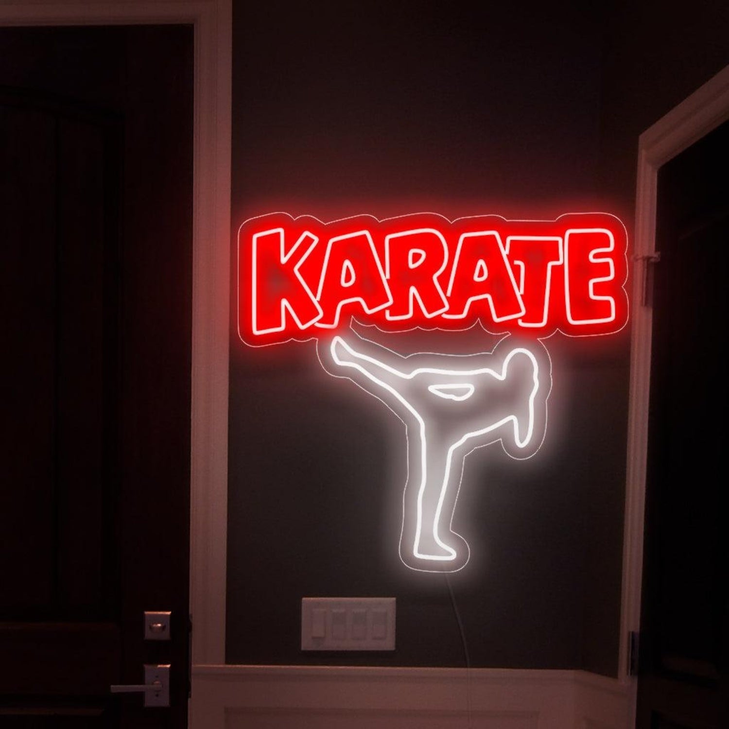 Karate Tournament Red - White Led Neon Sign For Martial Arts Studio Decor - Shineneon