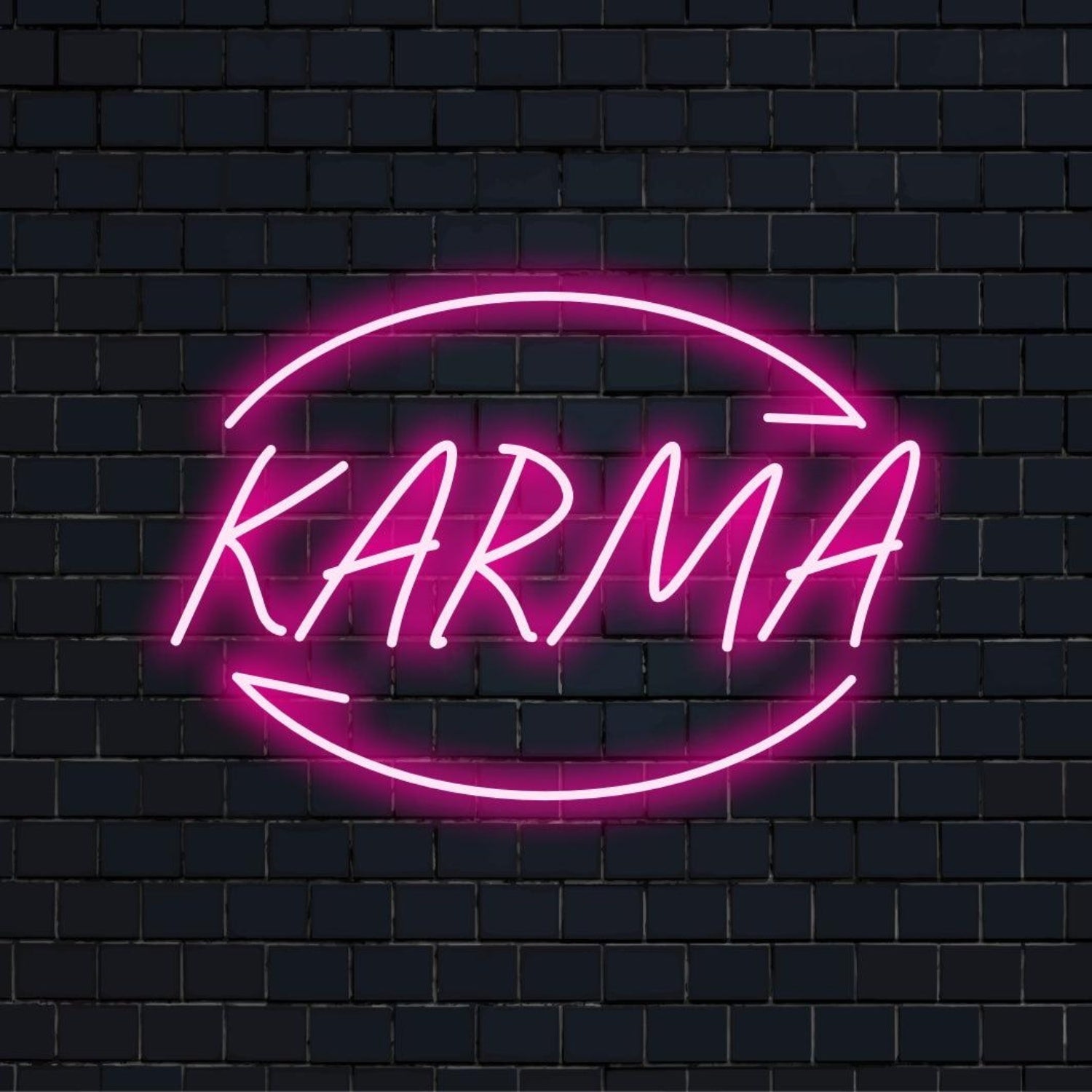 Karma Pink - Purple Ellipse Arrow Led Neon Sign Wall Art Decor For Bar Cafe - Shineneon