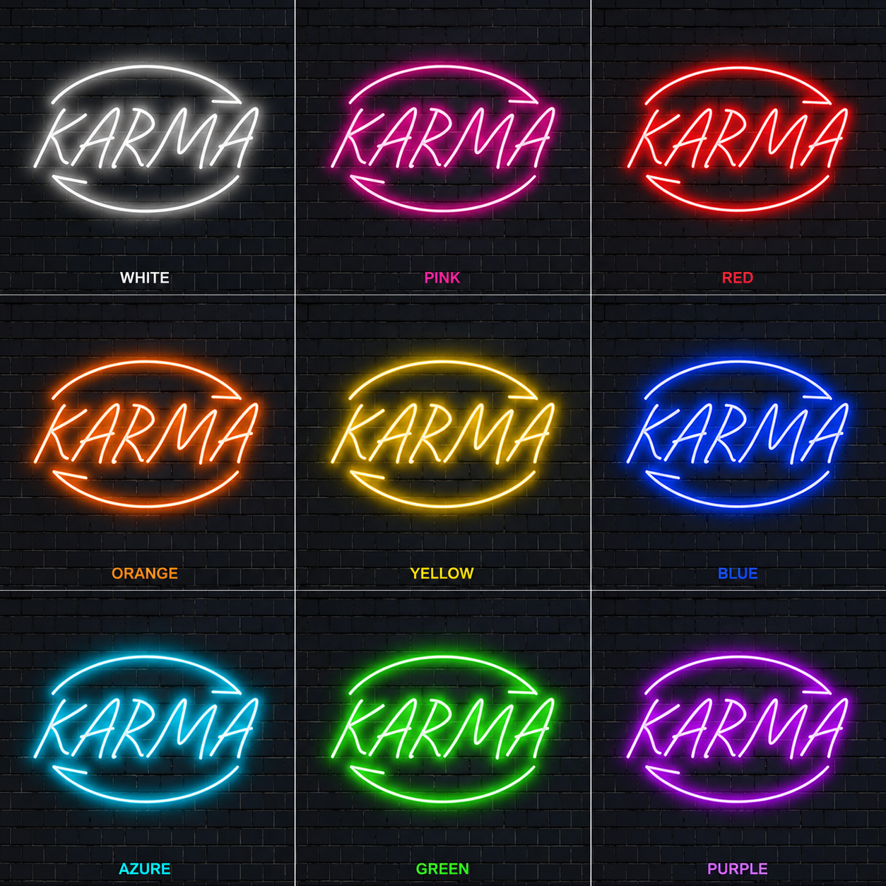 Karma Wall Decor LED Neon Sign - 05 Color Grid
