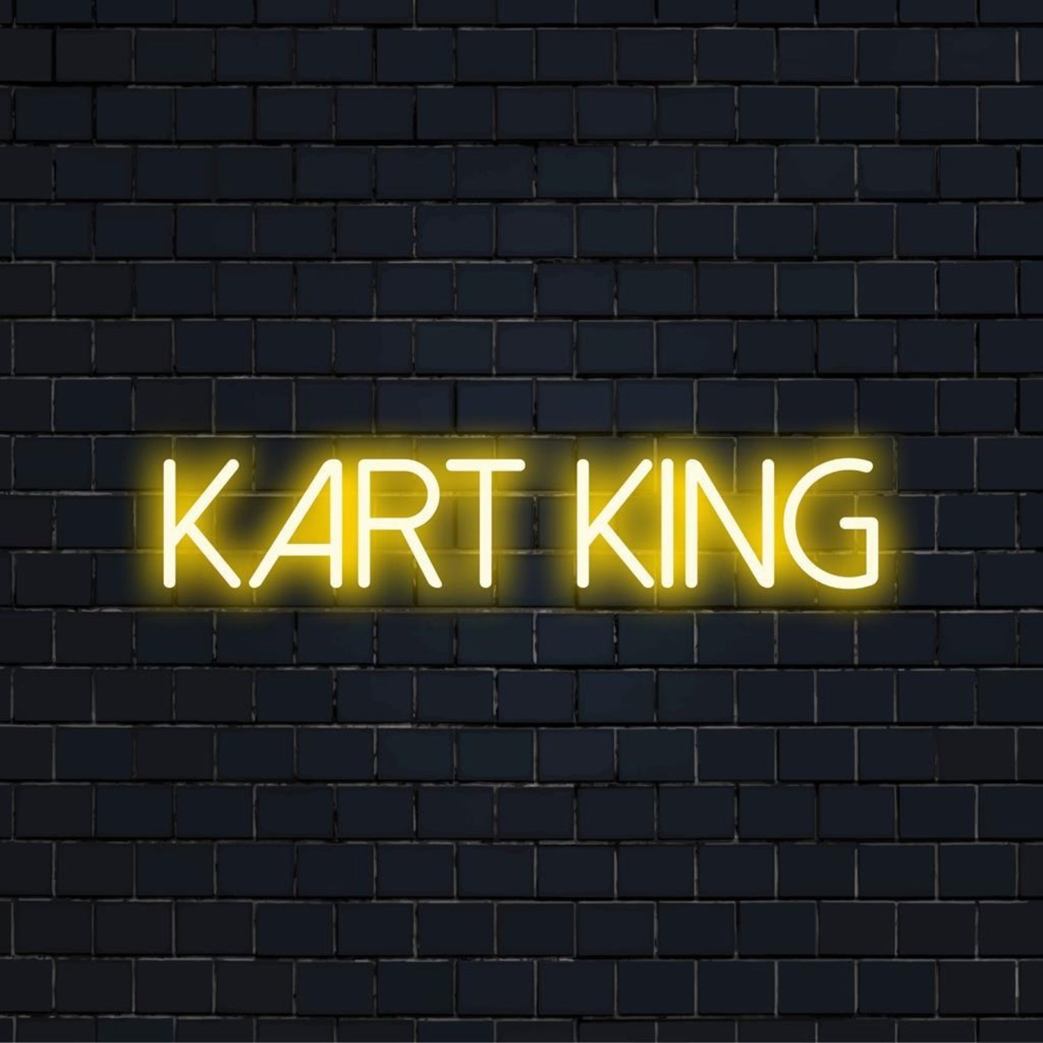 Kart King Yellow Led Neon Sign Indoor Outdoor Racing Decor - Shineneon
