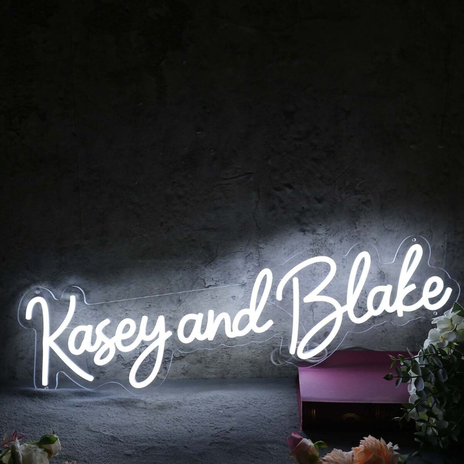 Kasey And Blake White Led Neon Sign - Shineneon