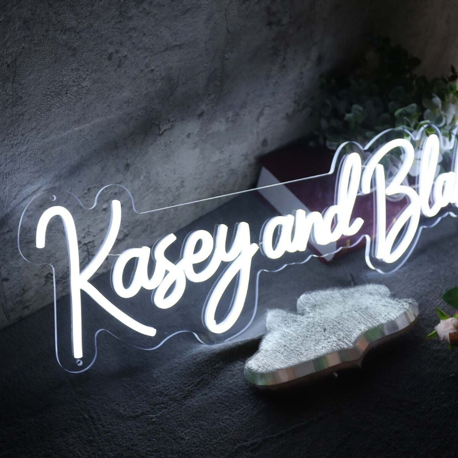 Kasey And Blake White Led Neon Sign - Shineneon