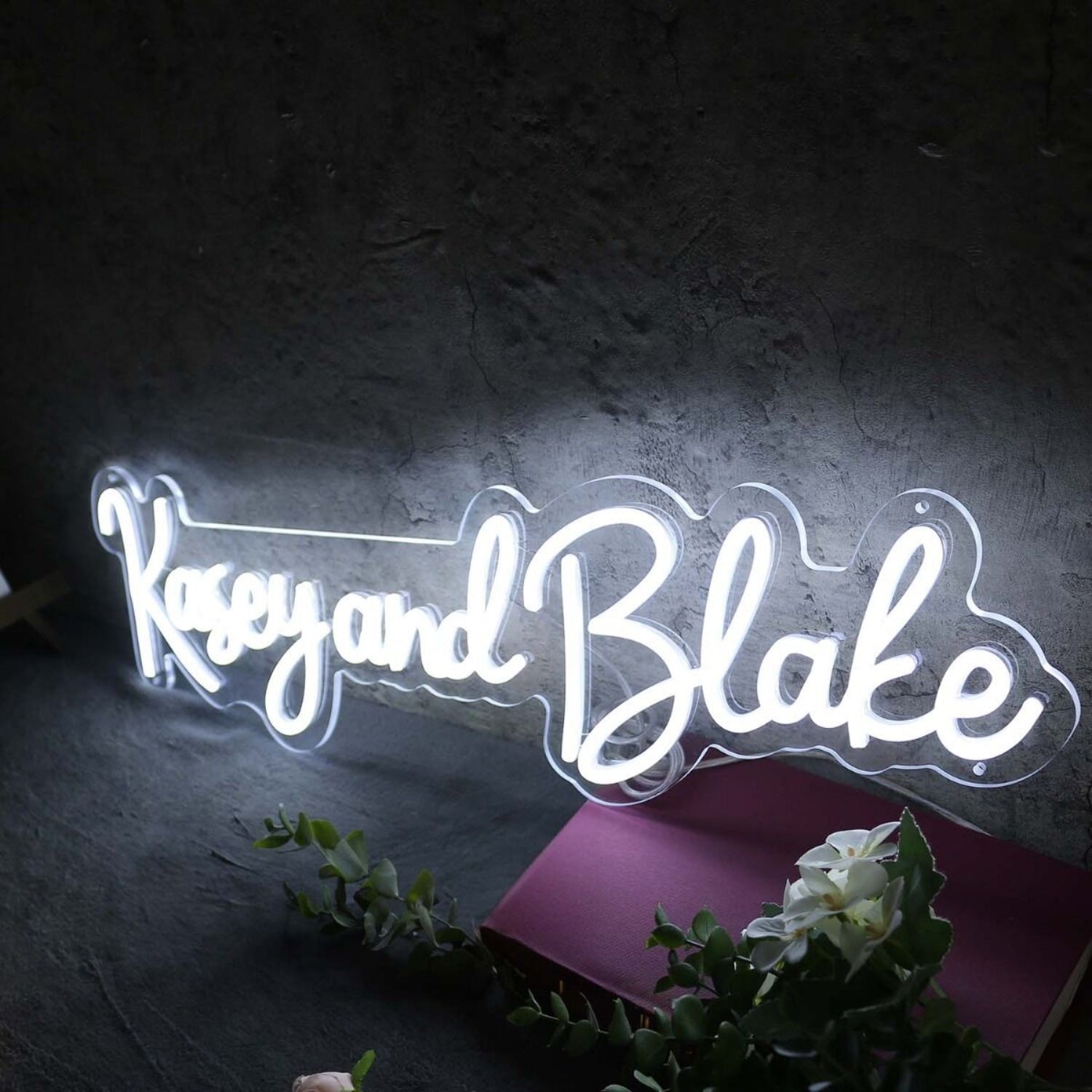 Kasey And Blake White Led Neon Sign - Shineneon