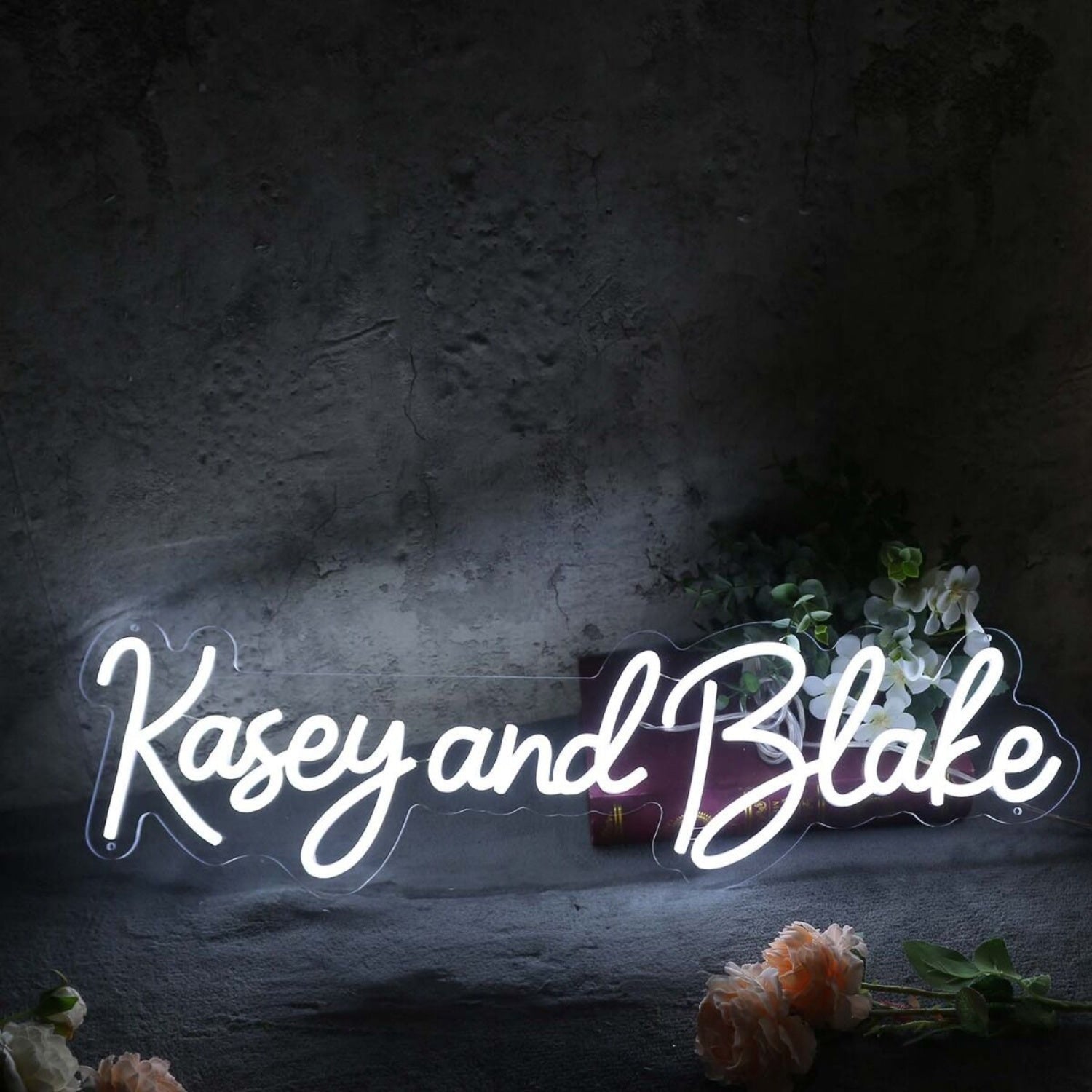 Kasey And Blake White Led Neon Sign - Shineneon