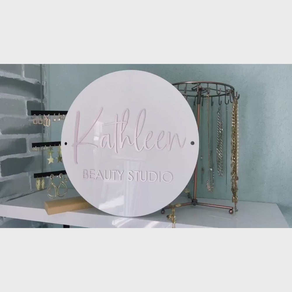 Kathleen Beauty Studio Acrylic Business Logo Sign