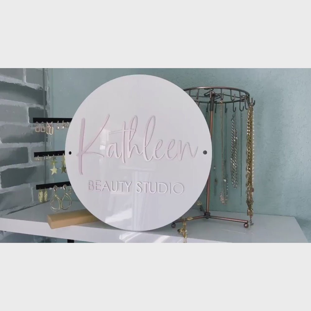 Kathleen Beauty Studio Acrylic Business Logo Sign - Shineneon
