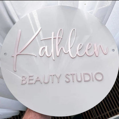 Kathleen Beauty Studio Acrylic Business Logo Sign - Shineneon
