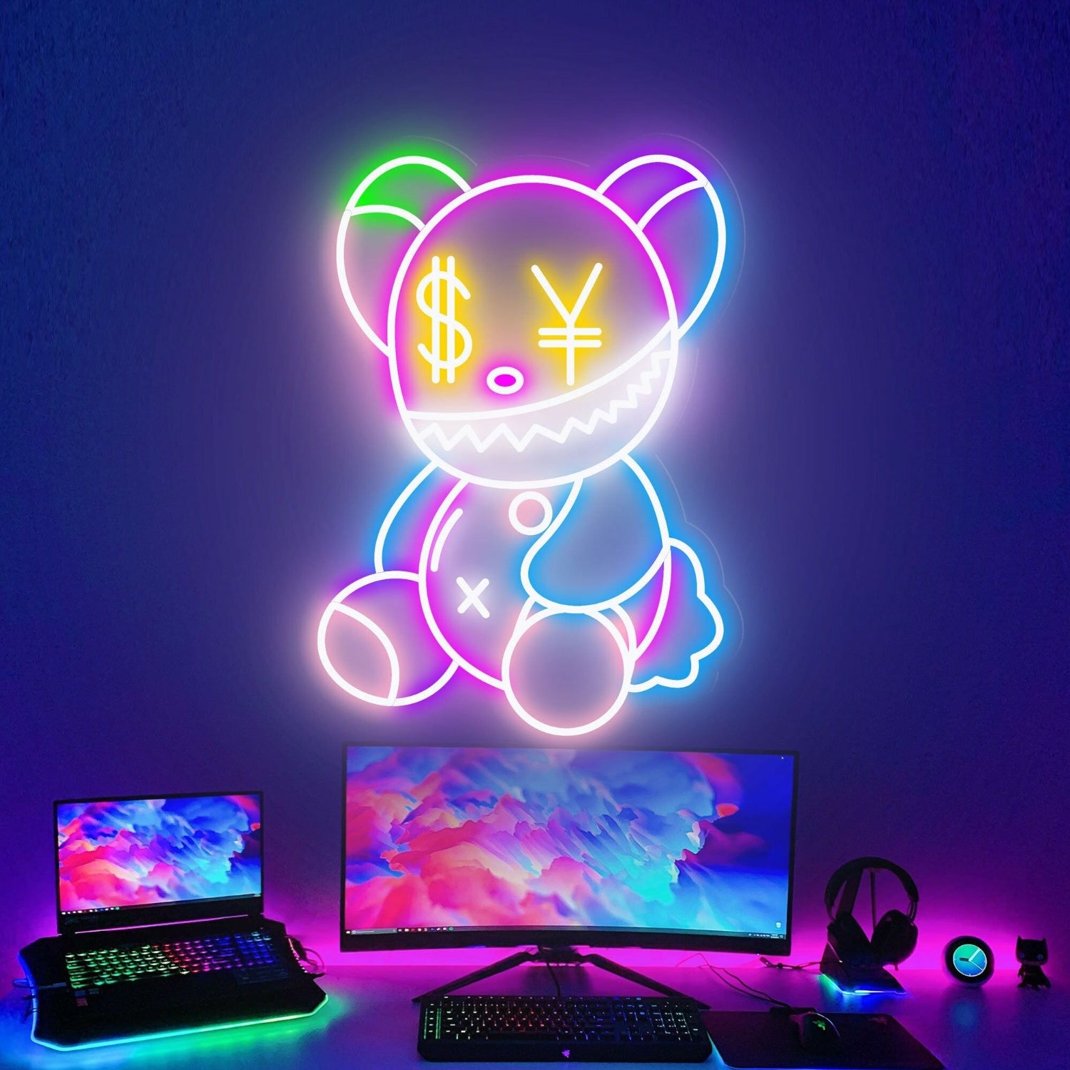 Kaw Teddy Bear Led Neon Sign Game Rooms Home Decor | Shineneon