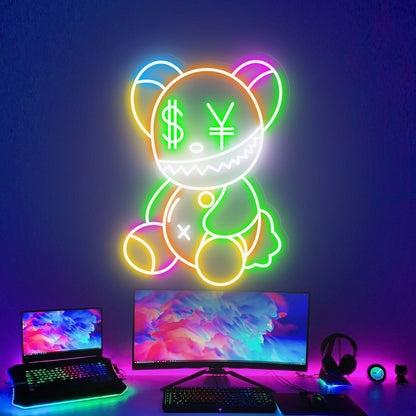 Kaw Teddy Bear Led Neon Sign Game Rooms Home Decor | Shineneon
