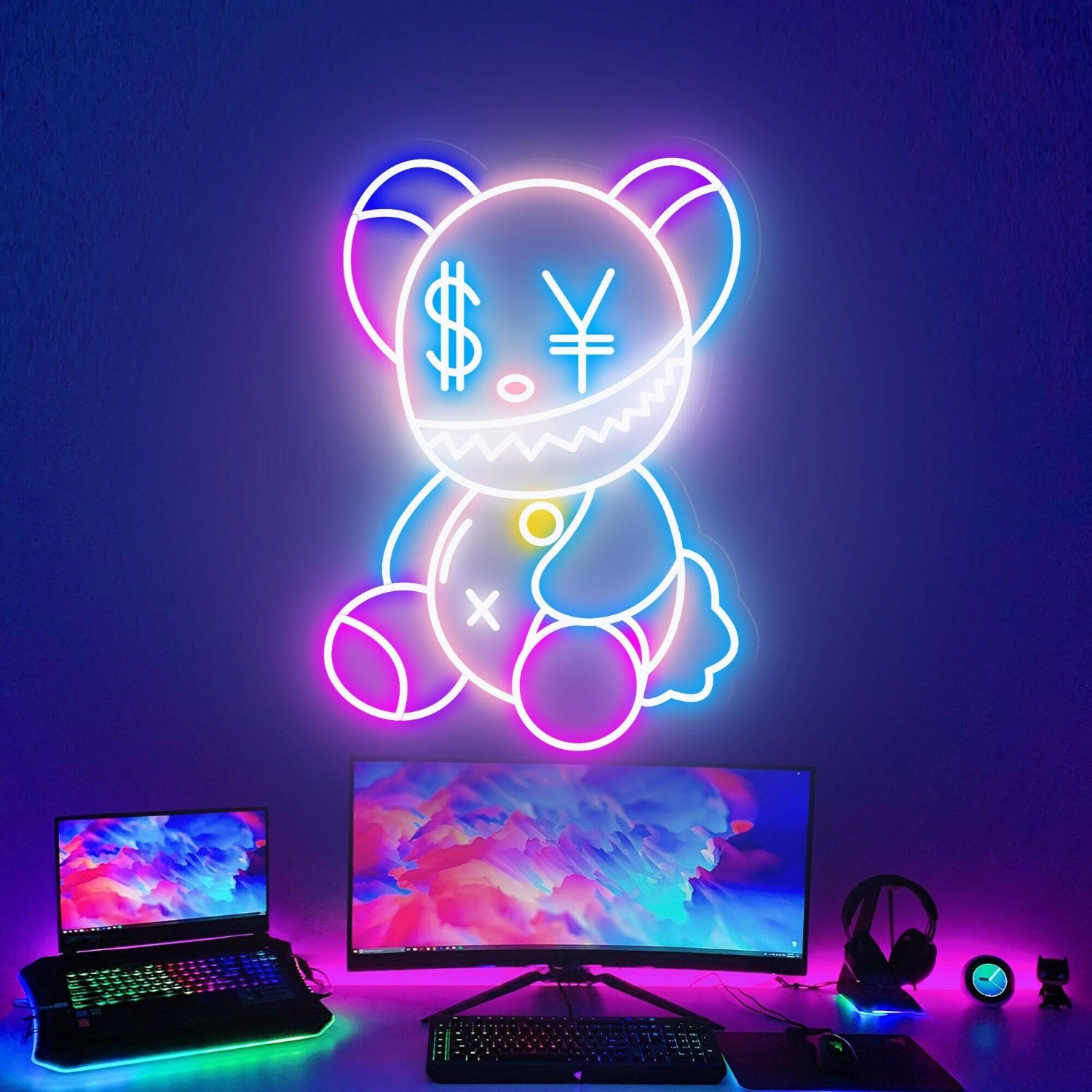 Kaw Teddy Bear Led Neon Sign Game Rooms Home Decor | Shineneon