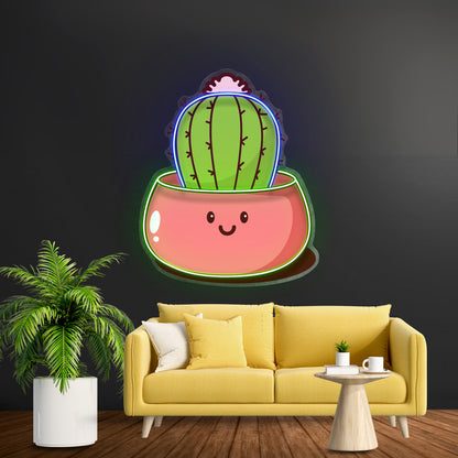 Kawaii Cactus Succulent Plant Led Neon Sign Light Custom Led Signs