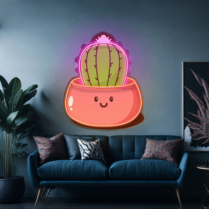 Kawaii Cactus Succulent Plant Led Neon Sign Light Custom Led Signs