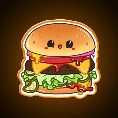 Kawaii Cheeseburger Fast Food Led Neon Sign For Burger Place Rgb Color - Shineneon