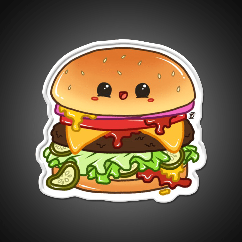 Kawaii Cheeseburger Fast Food Led Neon Sign For Burger Place Rgb Color - Shineneon