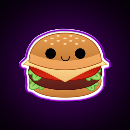 Kawaii Cheeseburger Fast Food Led Neon Sign For Burger Place Wall Art Rgb Color - Shineneon