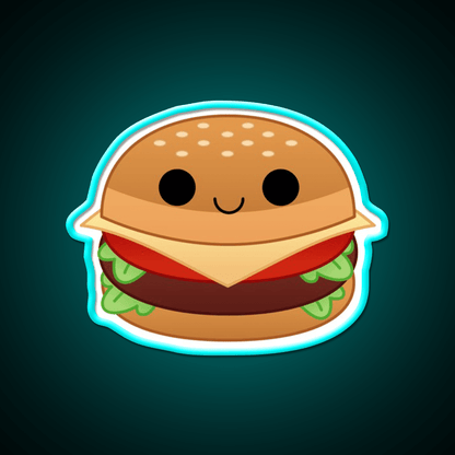 Kawaii Cheeseburger Fast Food Led Neon Sign For Burger Place Wall Art Rgb Color - Shineneon