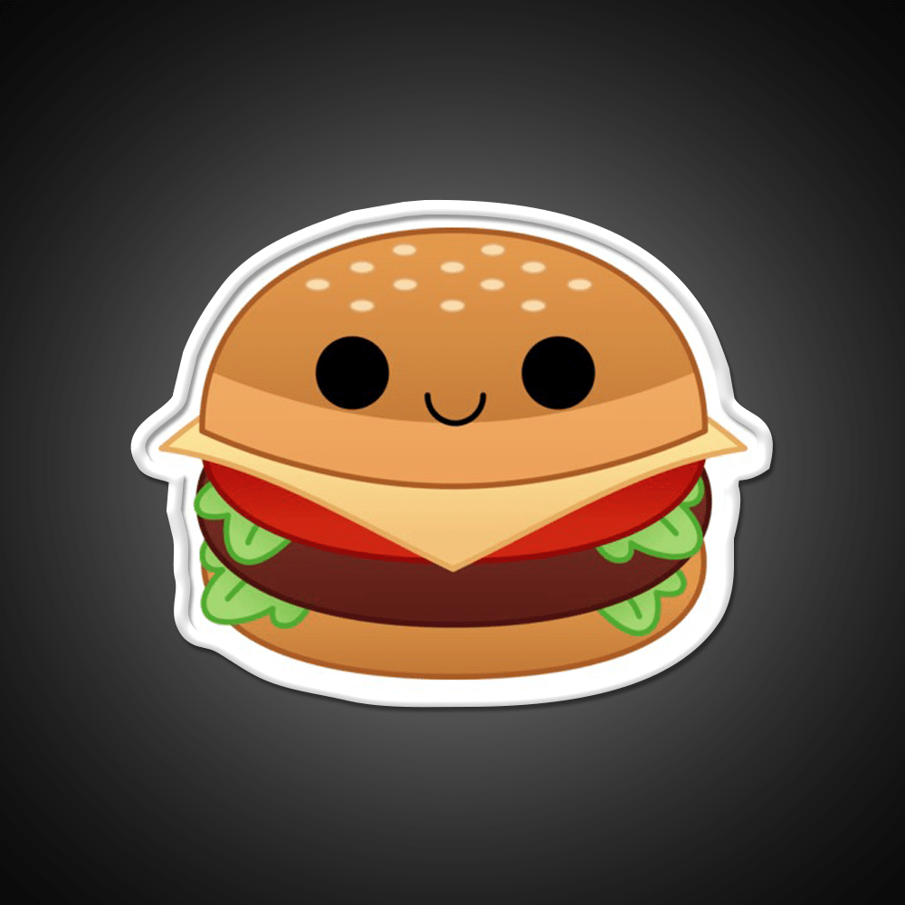 Kawaii Cheeseburger Fast Food Led Neon Sign For Burger Place Wall Art Rgb Color - Shineneon