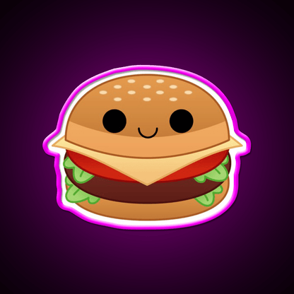 Kawaii Cheeseburger Fast Food Led Neon Sign For Burger Place Wall Art Rgb Color - Shineneon