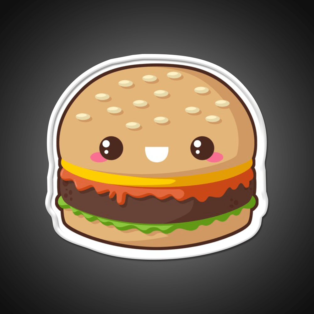 Kawaii Cheeseburger Fast Food Led Neon Sign For Burger Place Wall Decor Rgb Color - Shineneon