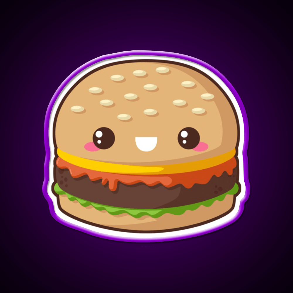 Kawaii Cheeseburger Snack Food Led Neon Sign Rgb Color - Shineneon
