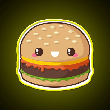 Kawaii Cheeseburger Snack Food Led Neon Sign Rgb Color - Shineneon