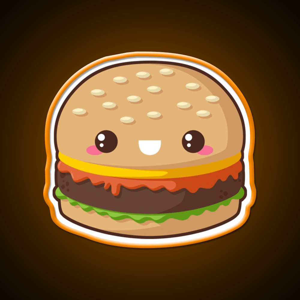 Kawaii Cheeseburger Snack Food Led Neon Sign Rgb Color - Shineneon