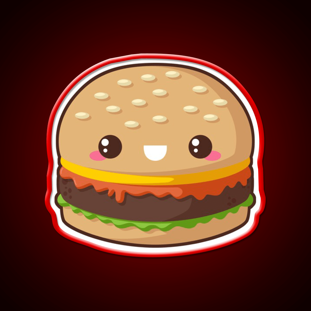 Kawaii Cheeseburger Snack Food Led Neon Sign Rgb Color - Shineneon