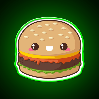 Kawaii Cheeseburger Snack Food Led Neon Sign Rgb Color - Shineneon