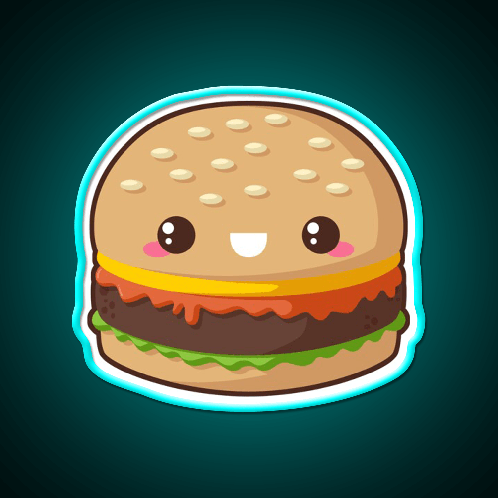 Kawaii Cheeseburger Snack Food Led Neon Sign Rgb Color - Shineneon