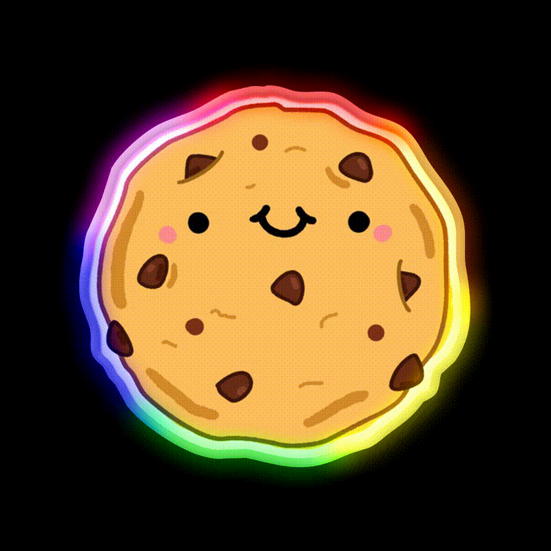 Kawaii Cookie Snack Food Led Neon Sign Rgb Color - LED neon sign close-up detail