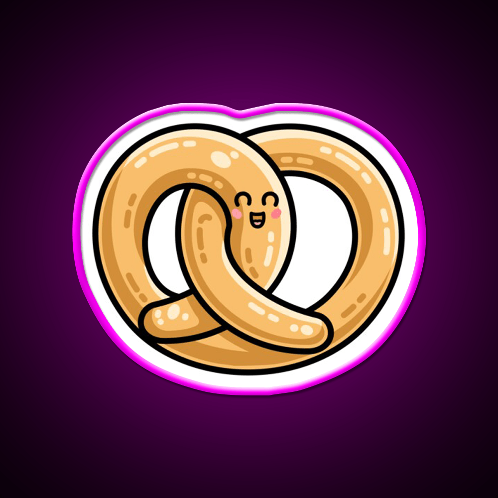 Kawaii Cute Pretzel Snack Food Snack Food Led Neon Sign Rgb Color - Shineneon