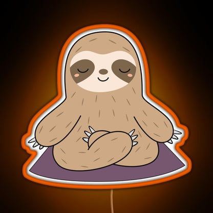 Kawaii Cute Yoga Meditating Sloth Rgb Neon Sign - LED neon sign view 6