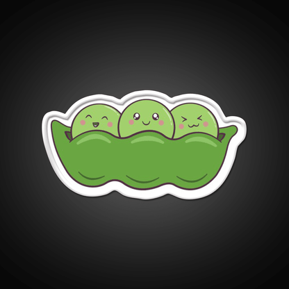Kawaii Edamame Peas Snack Food Led Neon Sign Rgb Color - Shineneon