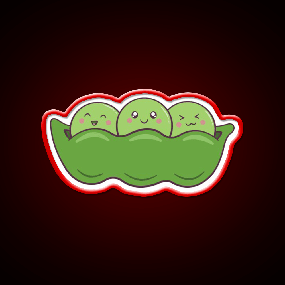Kawaii Edamame Peas Snack Food Led Neon Sign Rgb Color - Shineneon