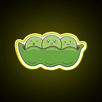 Kawaii Edamame Peas Snack Food Led Neon Sign Rgb Color - Shineneon