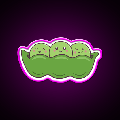 Kawaii Edamame Peas Snack Food Led Neon Sign Rgb Color - Shineneon