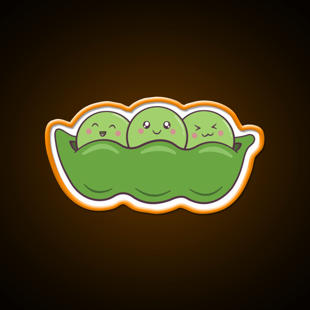 Kawaii Edamame Peas Snack Food Led Neon Sign Rgb Color - Shineneon