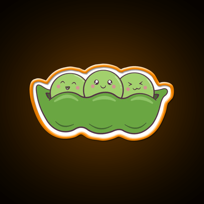 Kawaii Edamame Peas Snack Food Led Neon Sign Rgb Color - Shineneon