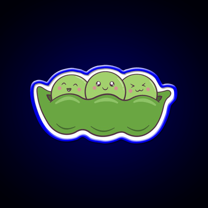Kawaii Edamame Peas Snack Food Led Neon Sign Rgb Color - Shineneon