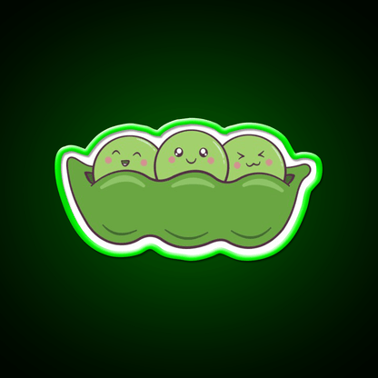 Kawaii Edamame Peas Snack Food Led Neon Sign Rgb Color - Shineneon
