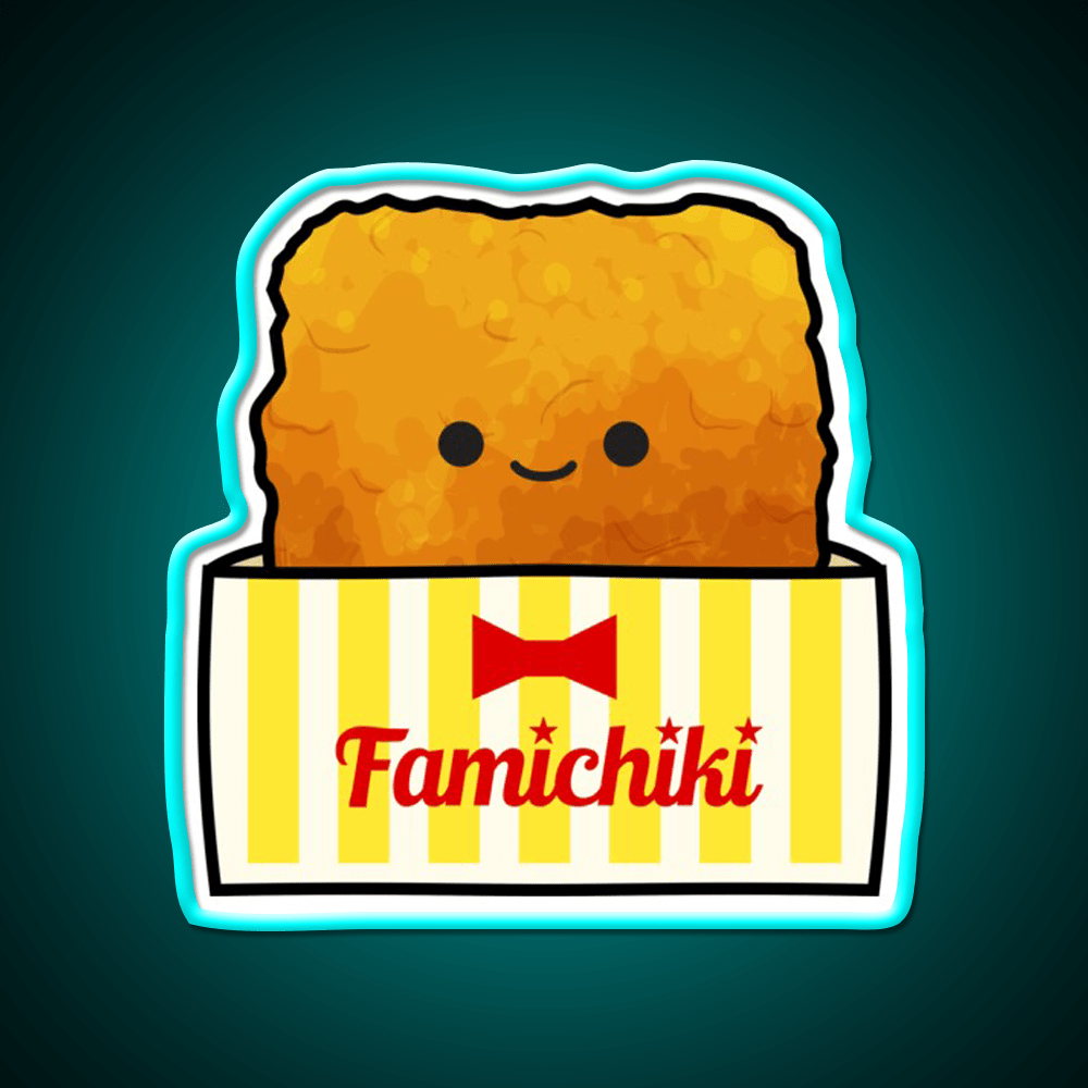 Kawaii Famichiki Japanese Konbini Fried Chicken Snack Food Led Neon Sign Rgb Color - Shineneon