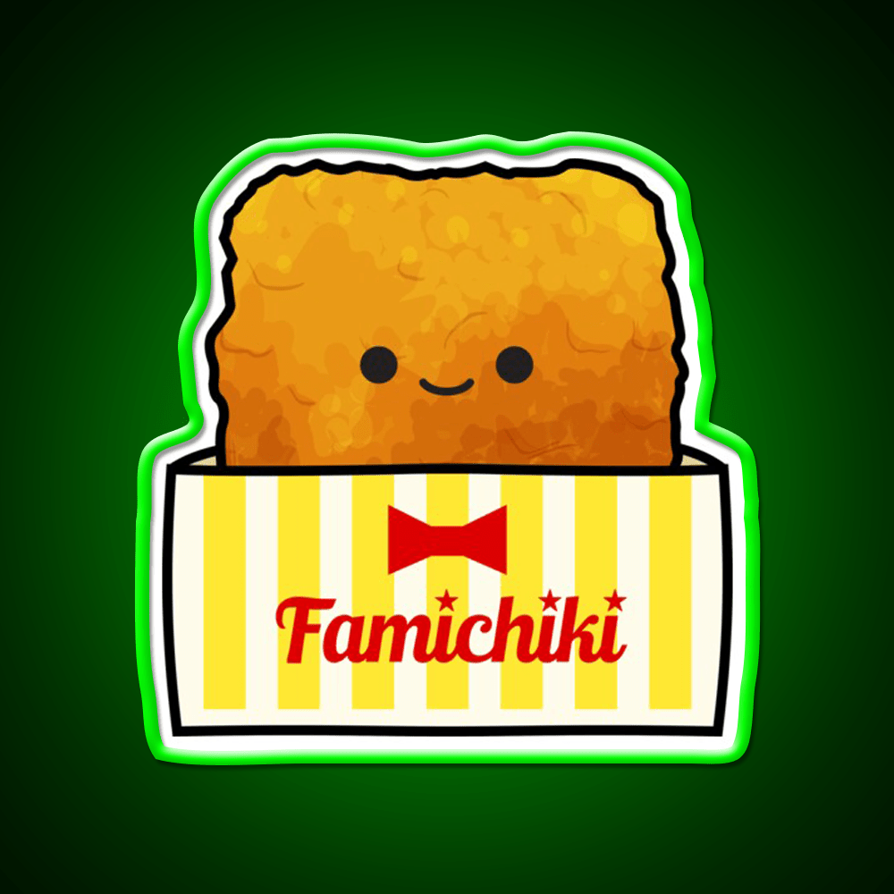 Kawaii Famichiki Japanese Konbini Fried Chicken Snack Food Led Neon Sign Rgb Color - Shineneon