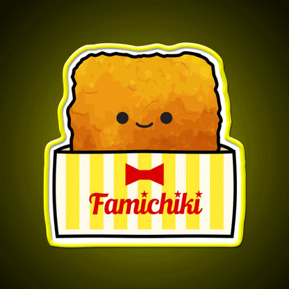 Kawaii Famichiki Japanese Konbini Fried Chicken Snack Food Led Neon Sign Rgb Color - Custom LED neon sign front view