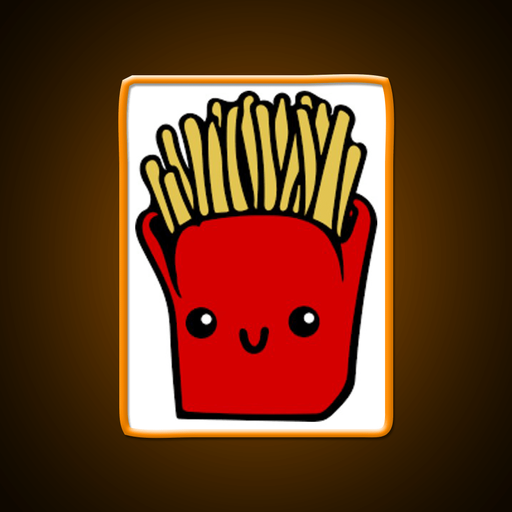 Kawaii French Fries Fast Food Led Neon Sign For Burger Place Rgb Color - Shineneon