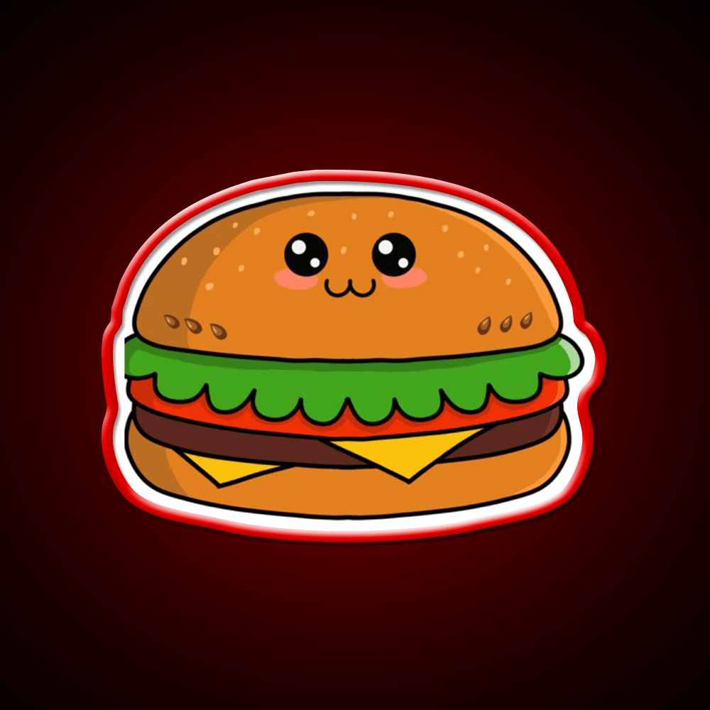 Kawaii Hamburger Fast Food Led Neon Sign For Burger Place Rgb Color - Shineneon